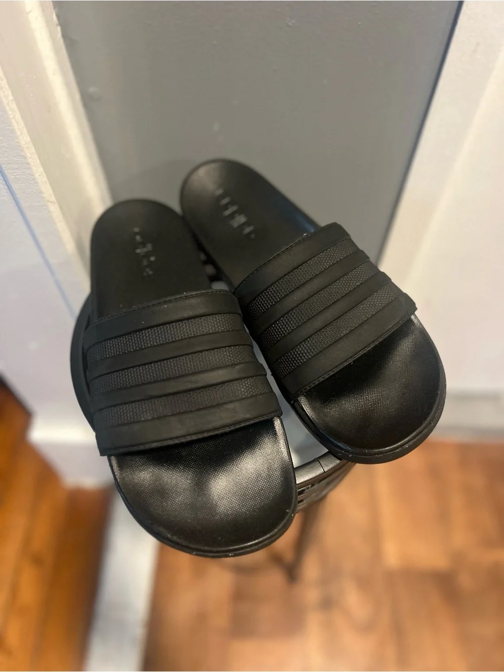 adidas Black Textured Strap Slide Sandals size 10 men